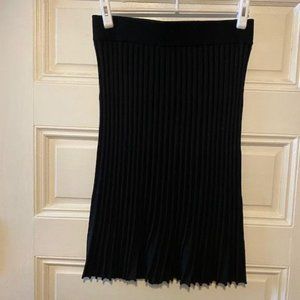 Ann Taylor Black Stretch Pleated Skirt